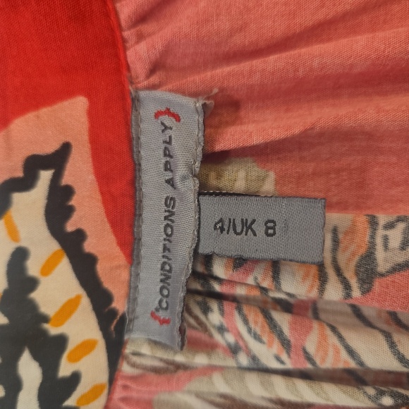 Anthropolgie x Conditions Apply Puff Sleeve Smocked Tropical Ruffle Maxi Dress 4 - Picture 9 of 11